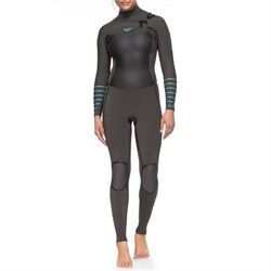roxy 4 3 syncro chest zip wetsuit women s jet black heather blue