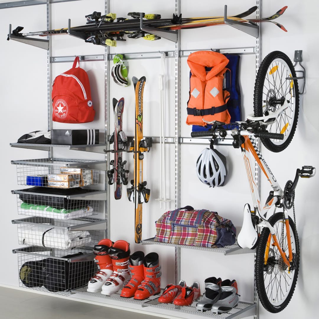 how to store skis elfa garage store utility