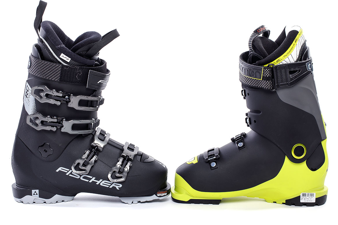 ski boots face to face
